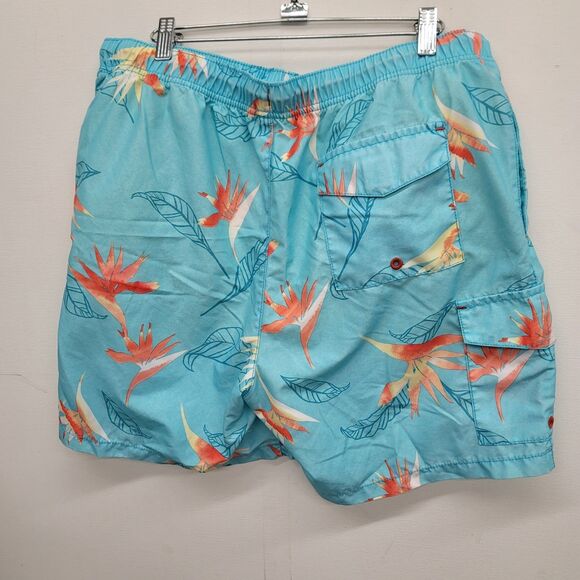 TOMMY BAHAMA Relax mens swim trunks board shorts Blue floral size Large - Picture 2 of 9